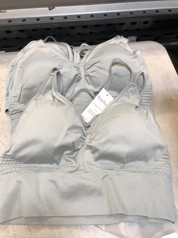 Photo 1 of 3 PC LIGHT GREY SPORTS BRAS ( SIZE: LARGE ) 