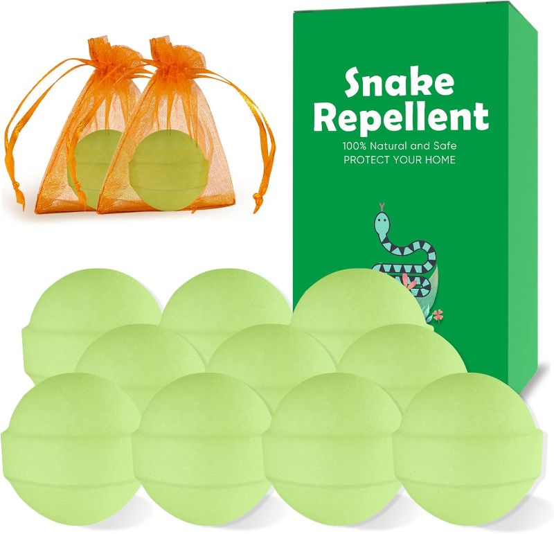 Photo 1 of 10 Pack Snake Away Repellent for Outdoors and Indoors, Snake Repellent for Yard Powerful to Repels Many Types of Snakes, Waterproof and Sun-Protection Snake Deterrent Snake Repellent Balls
