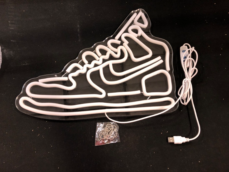 Photo 1 of Sneaker Neon Sign - Red and White Shoe LED Neon light for Home Party,Beer Pub,Cafes,Bedroom,Birthday Party Wall Decor Gift