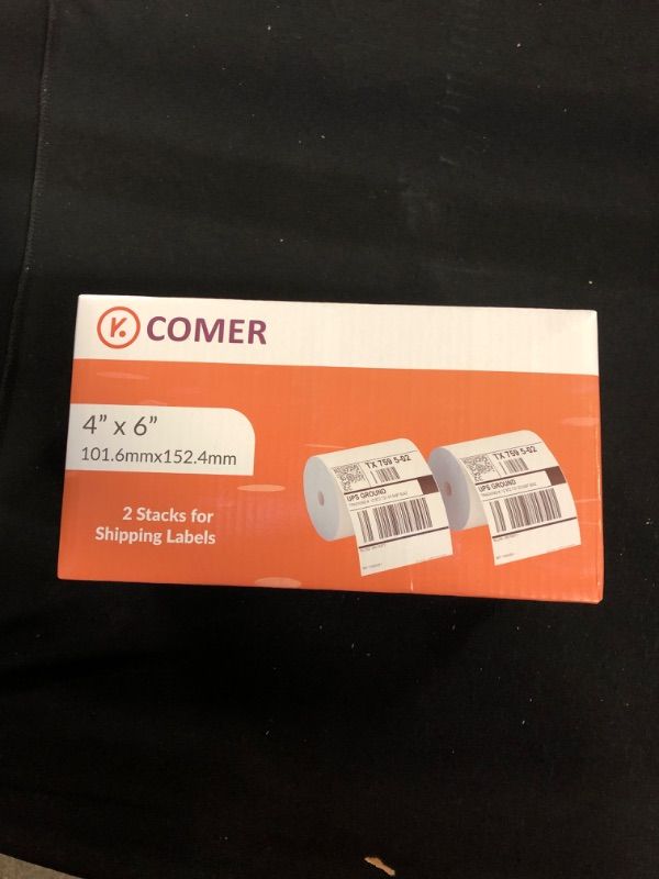 Photo 3 of K Comer 4x6 Thermal Shipping Labels (2 Stacks, 1000 Printer Labels) Stickers Printable,Waterproof,Self Adhesive,Mailing Address Labels for Packages Compatible with K Comer MUNBYN, Rollo
