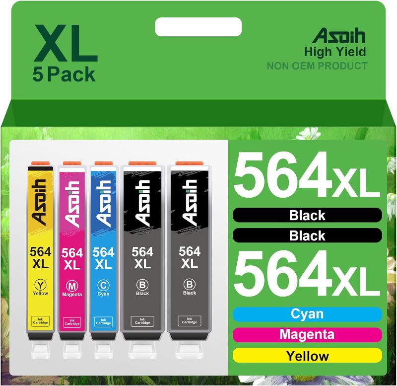Photo 1 of Asoih 564XL Ink Cartridges Replacement for HP Printer 564 Ink HP 564XL Ink Cartridges Combo Pack to use with PhotoSmart 6520 5520 7520, DeskJet 3520 3522, OfficeJet 4622 4620 (HP Ink 564, 10 Pack)
