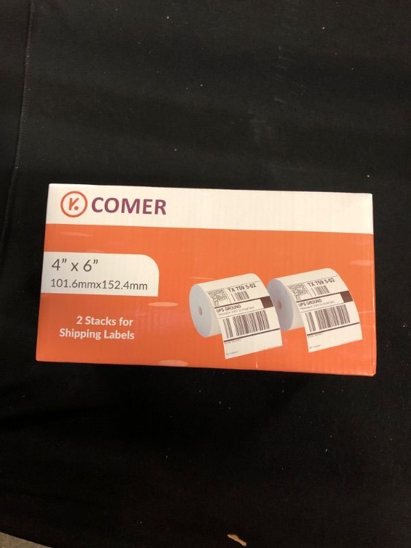 Photo 2 of K Comer 4x6 Thermal Shipping Labels (2 Stacks, 1000 Printer Labels) Stickers Printable,Waterproof,Self Adhesive,Mailing Address Labels for Packages Compatible with K Comer MUNBYN, Rollo