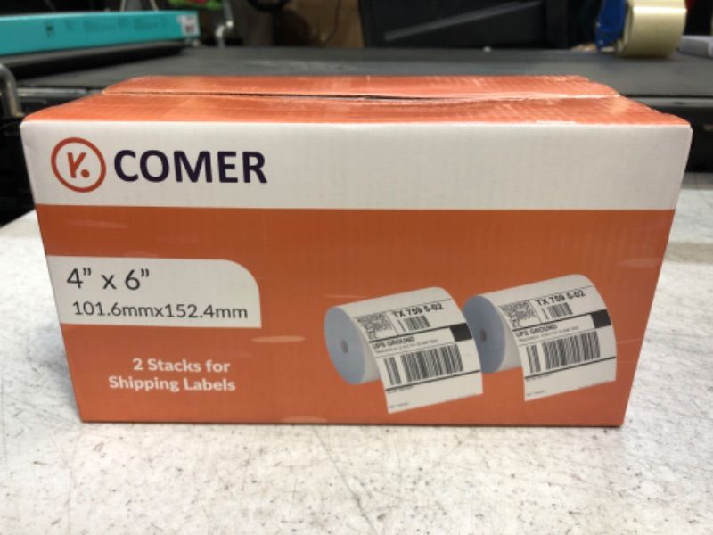 Photo 2 of K Comer 4x6 Thermal Shipping Labels (2 Stacks, 700 Printer Labels) Stickers Printable,Waterproof,Self Adhesive,Mailing Address Labels for Packages Compatible with K Comer MUNBYN, Rollo