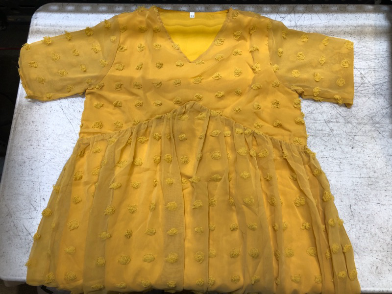 Photo 1 of Girl's Yellow Chiffon Flowy Dress -- Size 11/12 Years