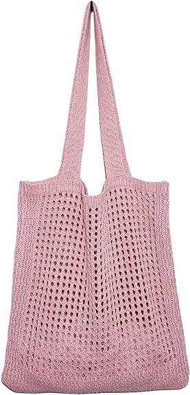 Photo 1 of LOLAGIGI Woven Shoulder Tote Bag for Women Casual Beach Bag Aesthetic Hobo Handbag Knitting Purses
