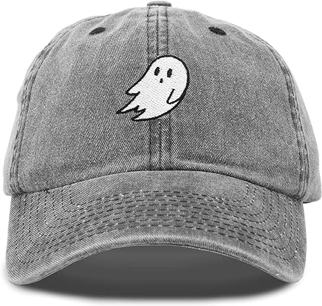 Photo 1 of DALIX Ghost Embroidery Dad Hat Baseball Cap Cute Halloween
