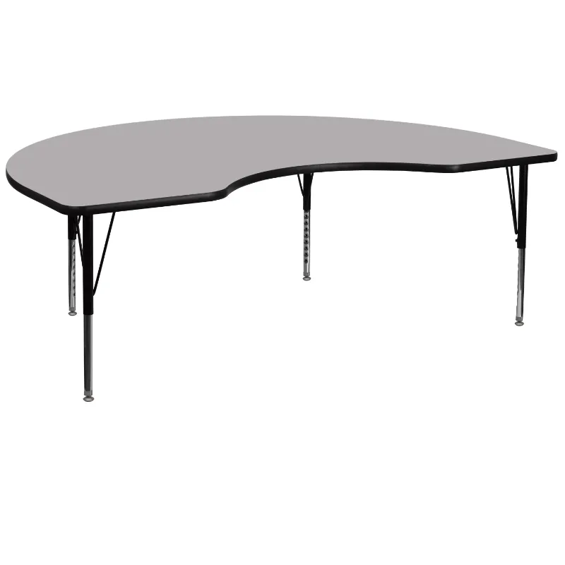 Photo 1 of Flash Furniture 48''W x 96''L GRAY Thermal Laminate Activity Table - Height Adjustable Short Legs