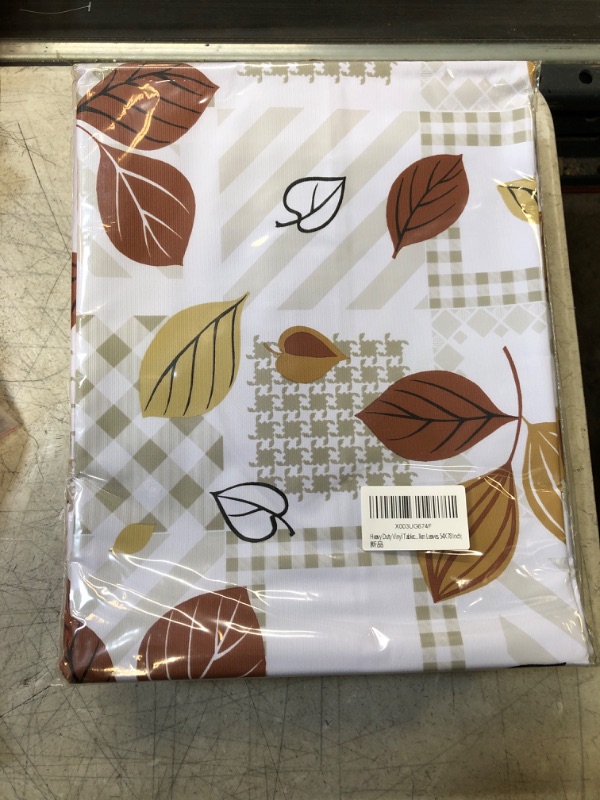 Photo 2 of Heavy Duty Vinyl Tablecloth Waterproof Oil-Proof PVC Table Cloth Stain-Resistant Wipeable Rectangle or Square Table Cover Fallen Leaves 54X78 Inch