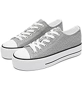 Photo 1 of THATXUAOV Womens Platform Sneakers White Tennis Shoes Casual Low Top Fashion Sneakers 10 LIGHT GREY 