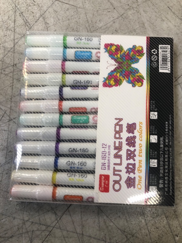 Photo 1 of DOUBLE LINE PENS 12PCS 