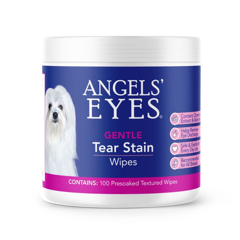 Photo 1 of Angels’ Eyes Gentle Tear Stain Wipes for Dogs and Cats | 100 ct Presoaked & Textured Eye & Face Wipes | Remove Discharge & Mucus Secretions exp 05/2026
