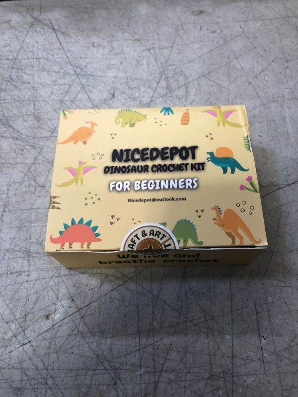 Photo 2 of nicedepot Crochet Kit for Beginners, Learn to Crochet with Crochet Animal Kit for Adults and Kids,Complete Crochet Starter Kit with Instructions and Step-by-Step Video Tutorials-Triceratops Amigurumi