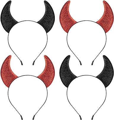 Photo 1 of MCPINKY 4PCS Devil Horns Headbands, Glitter Devil Horns Hair Hoops Halloween Devil Ears Handbands Fancy Cosplay Costume Halloween Devil Accessories
2 PACK 