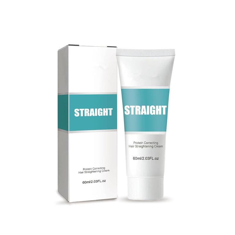 Photo 1 of  Protein Correcting Hair Straightening Cream, Nourishing Smoothing Collagen Hair Straightener Cream, Curly Hair Straightening Cream for All Hair Types