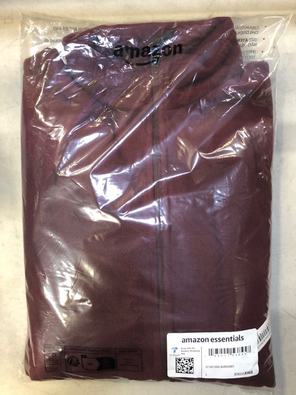 Photo 2 of Amazon Essentials Men's Full-Zip Fleece Jacket (Available in Big & Tall) Polyester Burgundy Large