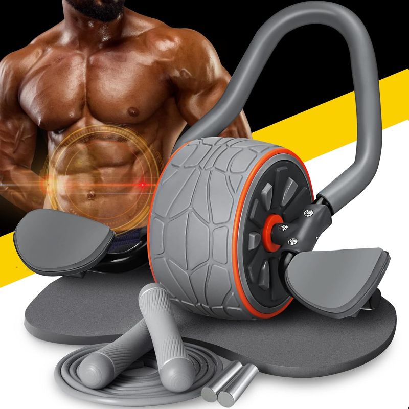 Photo 1 of 4D Ab Roller with Elbow Support and Knee Mat, Ab Wheel Roller for Core Workout, Ab Roller for Abs Workout, Abs Roller Wheel, Abdominal Exercise Wheels for Abs, Plank Ab Rollers Wheel for Core Trainer
