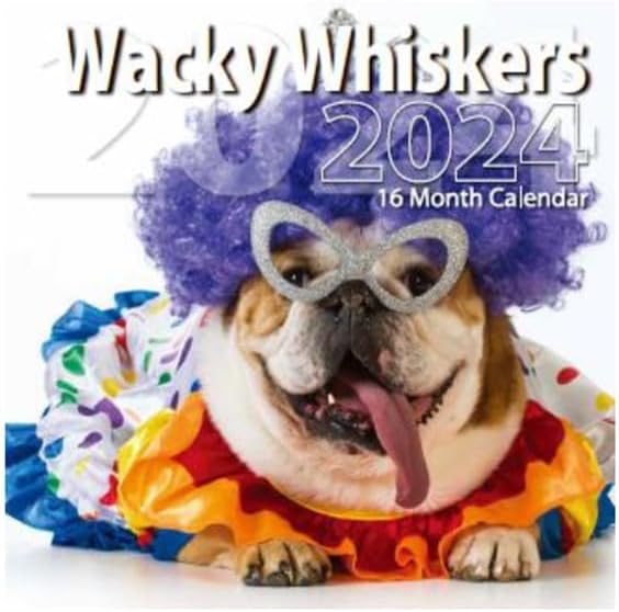 Photo 1 of 2024 Wacky Whiskers Full Size Wall Calendar for Planning, Scheduling, and Organizing