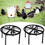 Photo 1 of 2Pcs Metal Stand for Chicken Feeder Waterer,Chicken Water Feeder Stand Holder with 4 Legs,Rustproof Iron Round Supports Rack for Buckets Barrels,Poultry Chicken Coop Accessories Outdoor Indoor