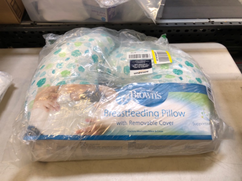 Photo 2 of Dr. Brown's Breastfeeding Pillow with Removable Cover for Nursing Mothers, Machine Washable, Cotton Blend, Green