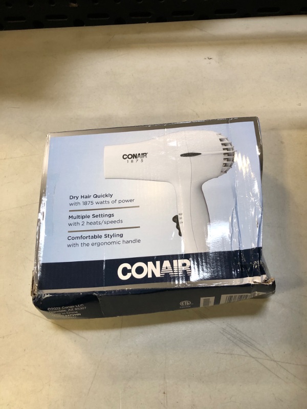 Photo 2 of Conair Mid Size Hair Dryer - White - 1875 Watts