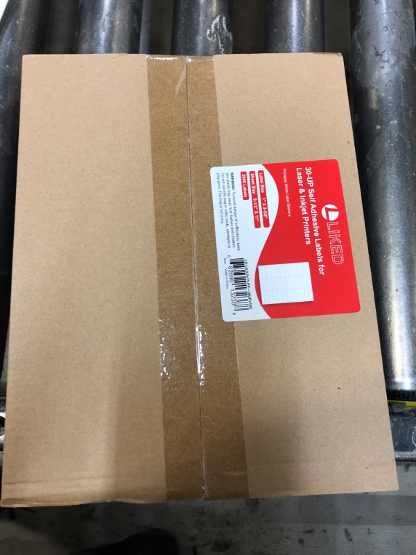 Photo 1 of L LIKED 1" X 2-5/8" Self Adhesive Shipping Labels for Laser & Inkjet Printers, Barcode Mailing SKU Labels 30-up (3000 Labels - 100 Sheets) 1" X 2-5/8"(30-up) 100 Sheet