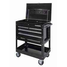 Photo 1 of 33 in. W 4-Drawer Mechanics Tool Utility Cart in Gloss Black
