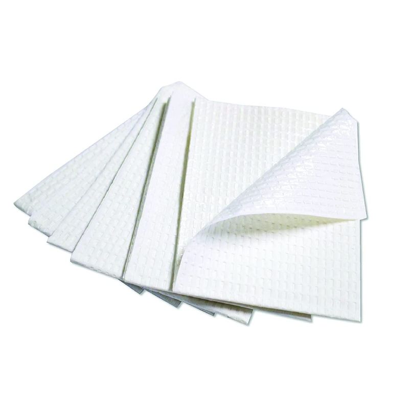 Photo 1 of 1081 Avalon Papers Bib/Towel, Waffle Embossed, 3-Ply Tissue, Poly Back Dental Bib to Prevent Leak Through, Dental Consumables, White, 13" Width, 18" Length, Pack of 500