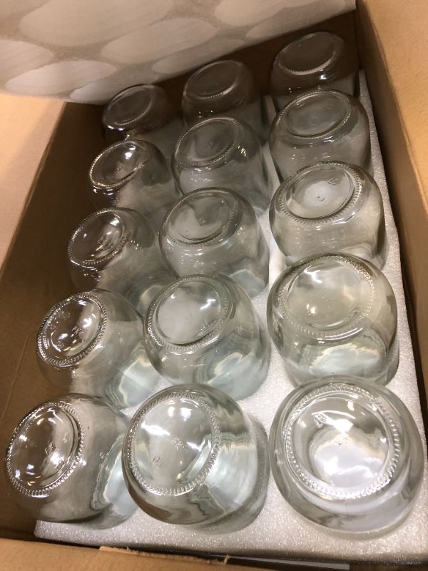 Photo 2 of Accguan 16oz Glass Mason Jars with Regular Airtight Lids Ideal for Jam,Honey,Shower/Wedding Favors, Clear, 15 pack Silver Lid