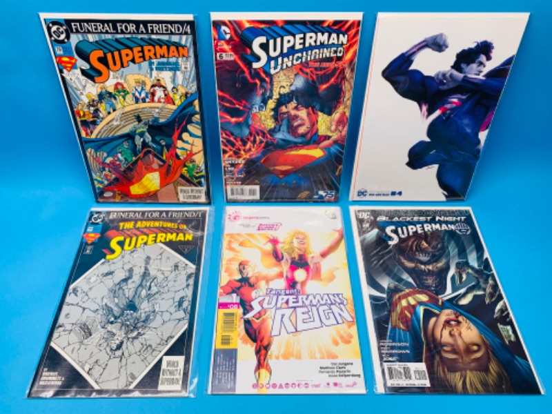 Photo 1 of 625002…6 Superman comics in plastic sleeves 