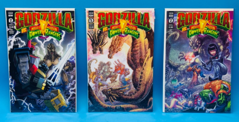 Photo 1 of 625012…3 Godzilla vs. power rangers  comics in plastic sleeves 