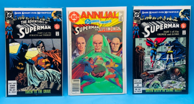 Photo 1 of 625026…3 older Superman comics in plastic sleeves 