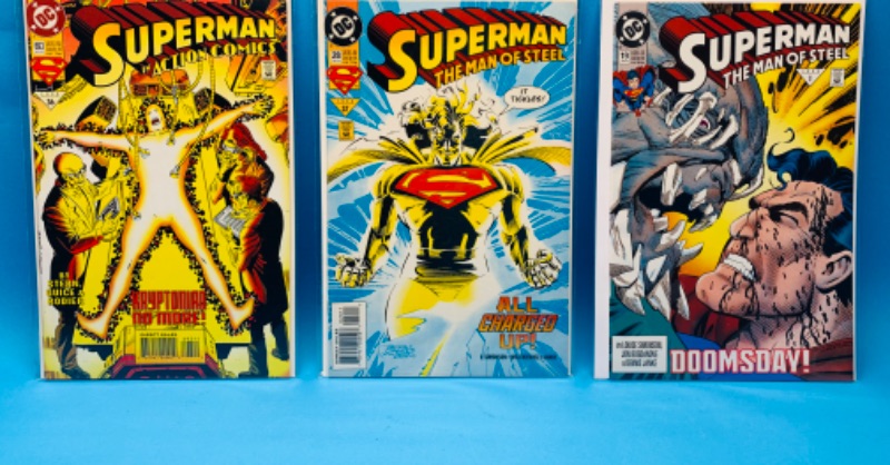 Photo 1 of 625027…3 older Superman comics in plastic sleeves 