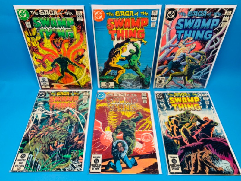 Photo 1 of 625028…6 vintage $.60 swamp thing comics in plastic sleeves 