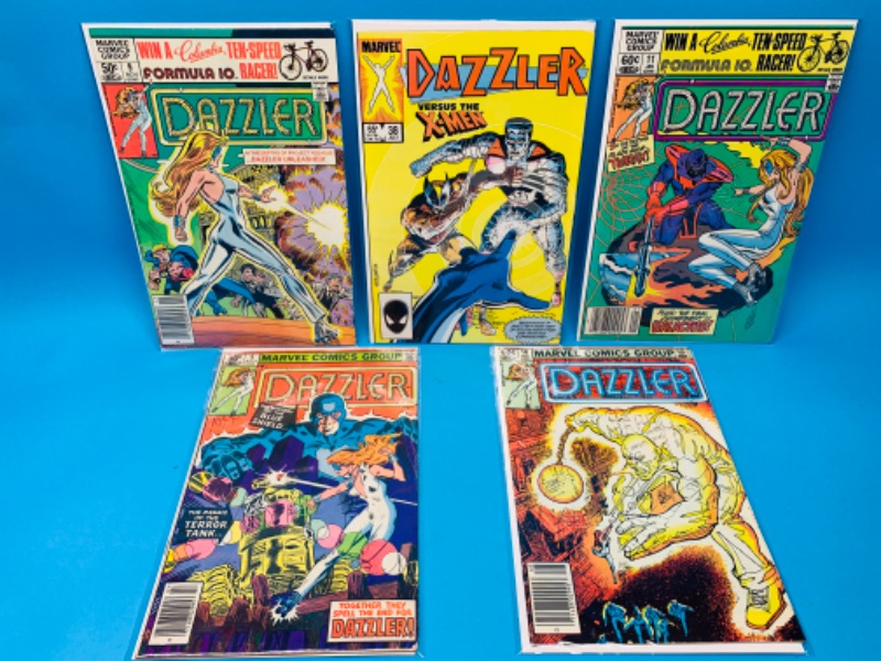Photo 1 of 625035…5 vintage Dazzler comics in plastic sleeves 