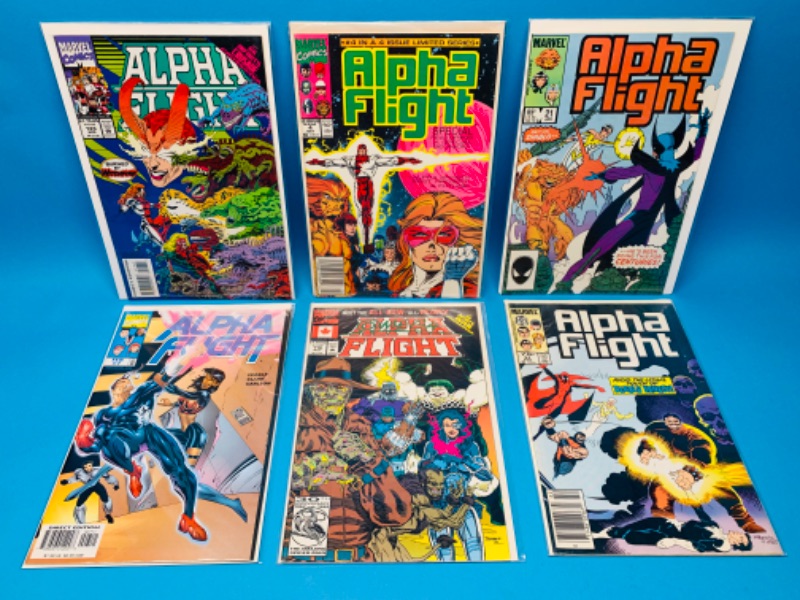 Photo 1 of 625065…6 vintage alpha flight comics in plastic sleeves 