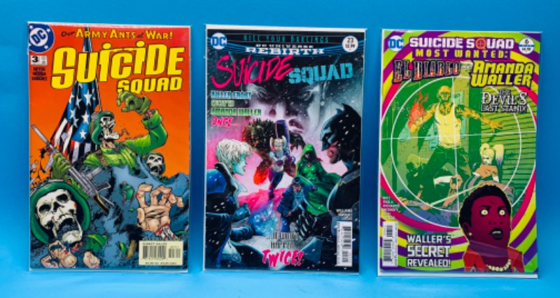Photo 1 of 625091…3 suicide squad  comics in plastic sleeves 