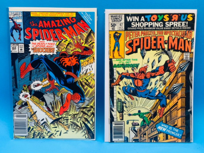 Photo 1 of 625103…2 vintage Spider-Man  comics in plastic sleeves 