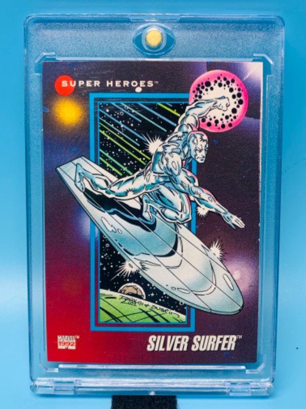 Photo 1 of 625106…1992 marvel silver surfer card 15  in hard plastic case 