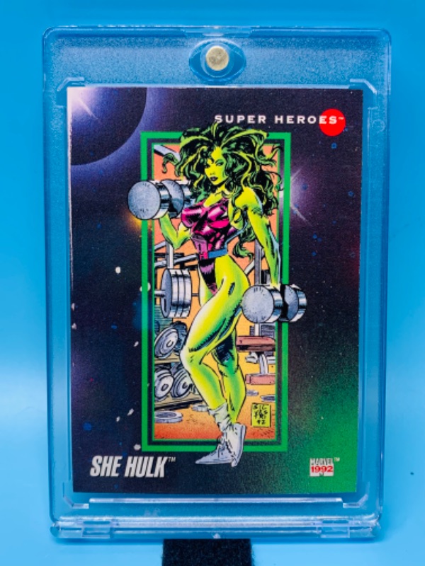 Photo 1 of 625108…1992 marvel she hulk card 16  in hard plastic case 