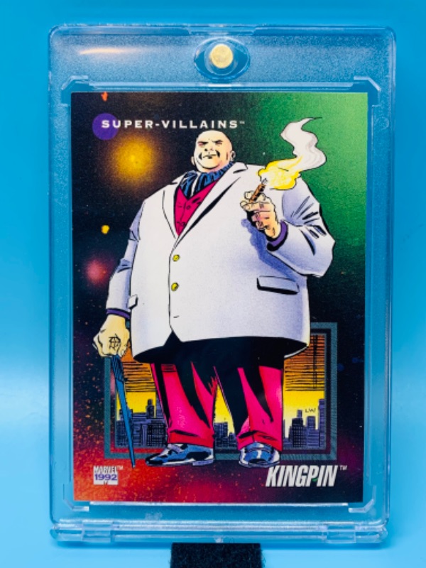 Photo 1 of 625111… 1992 marvel Kingpin card 130  in hard plastic case 