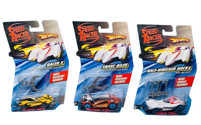 Photo 1 of 625116… 3 hot wheels speed racer die cast cars 