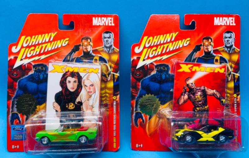 Photo 1 of 625118… 2 Johnny Lightning Marvel X-Men die cast cars and fold out posters 