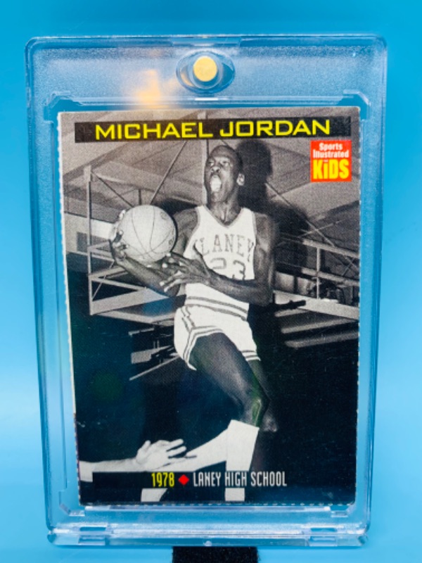 Photo 1 of 625181…Michael Jordan 1978 Laney High School sports illustrated kids card 776 in case
