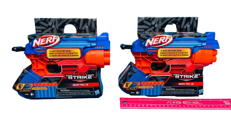 Photo 1 of 625321…2 Nerf alpha strike 6 dart toy guns