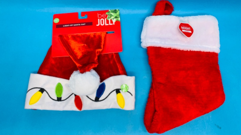 Photo 1 of 625355… plush stocking and light up Santa hat