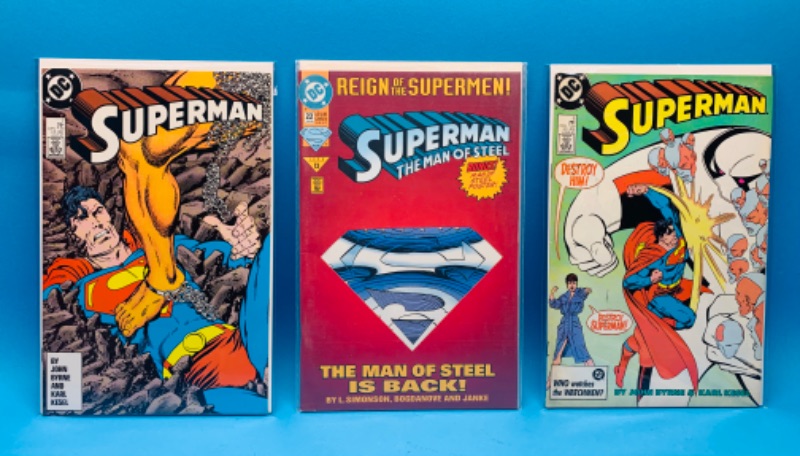 Photo 1 of 625367…3 vintage Superman comics in plastic sleeves 