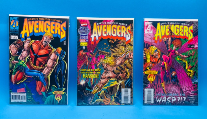 Photo 1 of 625368…3 older avengers comics in plastic sleeves 