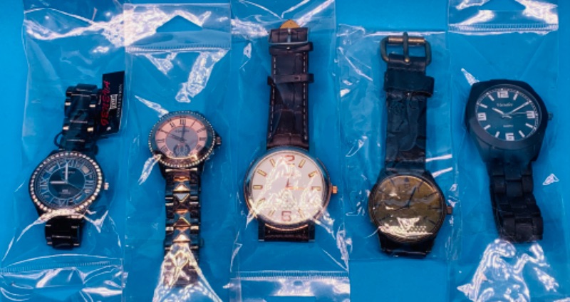 Photo 1 of 625609… 5 men’s fashion watches-will need batteries replaced 