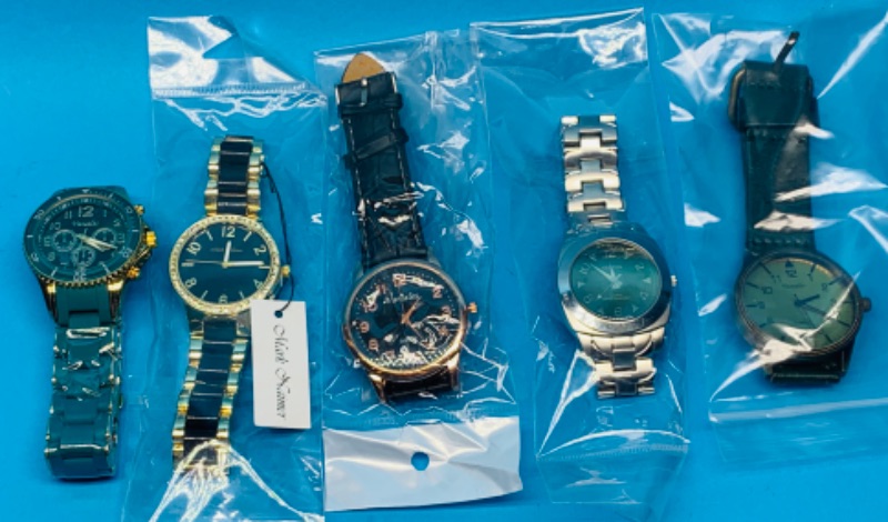 Photo 1 of 625612… 5 men’s fashion watches-will need batteries replaced 