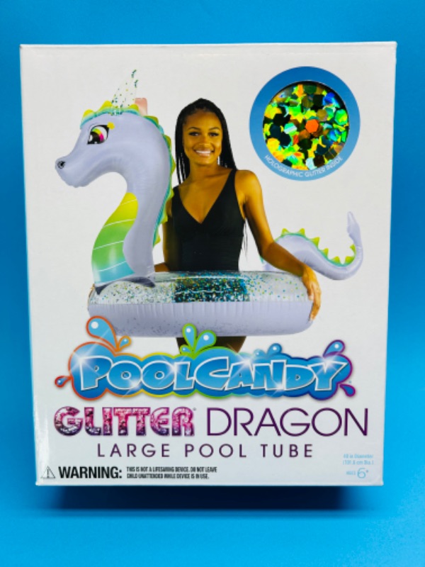 Photo 1 of 625769…large 40” glitter dragon inflatable pool tube 